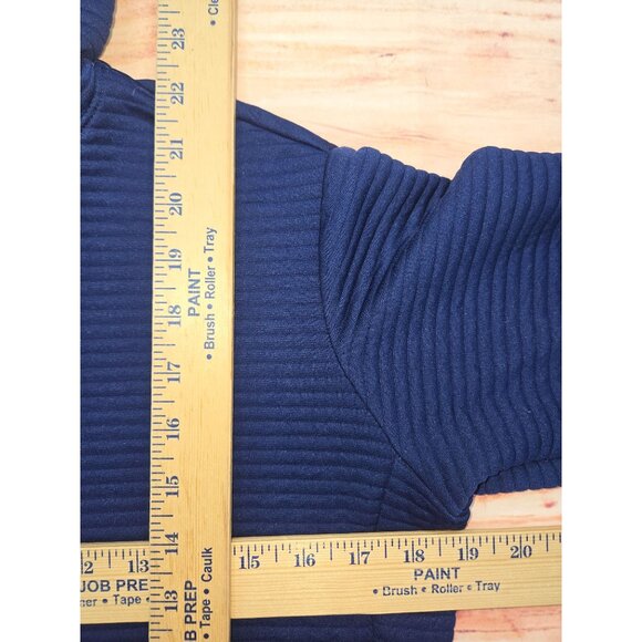 Nike Dri-Fit Mens Blue Pullover Hoodie Small Ribbed Design - Picture 7 of 7